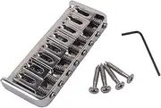 Kisangel 8 String String Guitar Bridge for Bass Guitar Chrome Replacement Parts Lightweight Durable Easy Installation Resistant