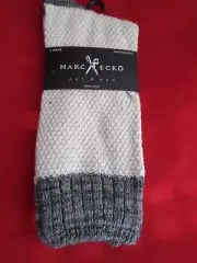 1 Pair Large Marc Ecko Cut & Sew Cotton Crew Socks 6-12 White
