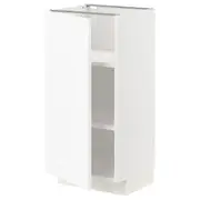 METOD base cabinet with shelves, white Enköping/white wood effect, 40x37x80 cm