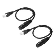 3 Pin XLR Female to RJ45 Male Adapter Cable, 2pcs 1.6ft XLR Microphone Cables
