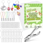 229 PCS Shrinky Dink Sheets Kit, Shrink Paper Keychain Kit with 20 Pcs Shrink...