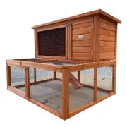 YES4PETS 122 cm Large Wooden Hutch with Run for Rabbit