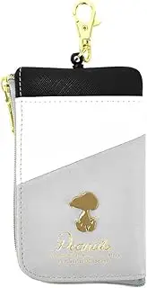 [SNOOPY] 0370 Key Pass Pouch, Key Case, Pass Case, Grey/Black (SPIK-075), one Size