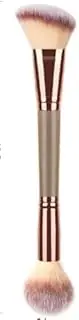 Dual-ended Makeup Brushes for Contouring Blending and Bronzing Angled Foundation Brush and Concealer Brush Premium Luxe Hair for Flawless Application of Liquid Cream and Powder Makeup(Brown)