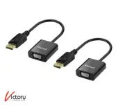 NEW Moread Gold-Plated DisplayPort To VGA Adapter Cable 2-PACK | 6.5" Dongle