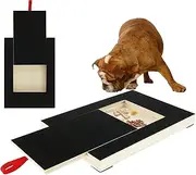 Dog Scratch Pad for Nails, Wooden Dog Nail File Board with Built-in Snack Box Nail Grinding Pad Square Scratching Scratchboard Puppy Nail Grinding Pad for Small and Medium Dogs
