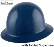 MSA Skullgard Full Brim Hard Hat With Ratchet Suspension - Dark Blue