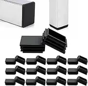Zaky Rectangular Plastic End Caps 50 x 40 mm Black Non-Slip End Cap for Plastic Pipes Chair Insert Gliders Finishing Plug for Chair Table Stool Leg Fence Post Pipe Pack of 17