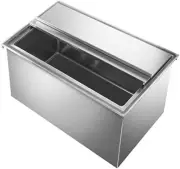 18'' x 24'' Stainless Steel Drop-In Ice Bin Chest - Commercial Bar Sink