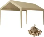 Rutile 10 x 20 FT Carport Replacement Cover, Heavy 10&apos;x20&apos;, Beige