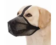 Soft Mesh Dog Muzzle Cover with Adjustable Strap (For Small Dogs, Medium Dogs, Large Dogs)