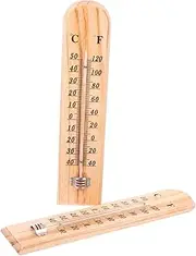 BESPORTBLE 2pcs Wooden Room Thermometer Accurate Indoor Thermometers for Greenhouse Garage