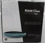Dwell Six Modern Classic Ceramic Salad Plates Demi Matte Black Set of 4