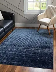 Del Mar Collection Area Rug 2' 2" x 3' 1" Rectangle Rectangular Blue/Navy Blue