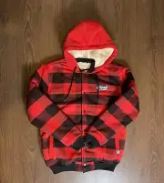 Ecko Unltd True Red Plaid Sherpa Lined Jacket Men’s Size Small NWT. SALE SALE!
