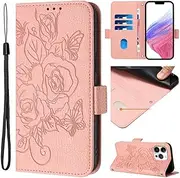 Compatible with Samsung Galaxy A23 5G Cover,Compatible with Samsung Galaxy A23 4G Card Slots Magnetic Closure Flip Kickstand Phone Case Pink