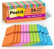 Post-it Super Sticky Notes, 3 in x 3 in, Rio de Janeiro Collection, 24 Pads, 70 Sheets/Pad, Cabinet Pack (654-24SSAU-CP)