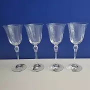 4 Mikasa Studio Nova Crystal Monaco Water Goblets Optic Ribbed Ball Stem.FS