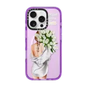 iPhone 16 Pro Impact Case MagSafe Compatible Lady with tulips