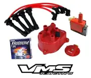 VMS DISTRIBUTOR CAP ROTOR WIRES COIL NGK SPARK PLUGS FOR 93-97 HONDA DELSOL D16 (for: Honda)
