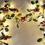 2m 20LED Christmas Berry Garland String Light Battery Powered LED String Light Indoor Christmas Party Decoration Lighting