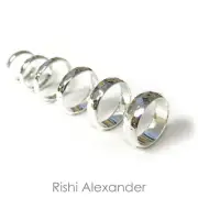 925 Sterling Silver Hammered Ring Wedding Band All Sizes