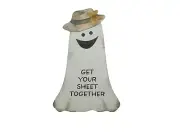 Ghost wood block with "Get your Sheet Together" - New by Blossom Bucket #30475