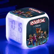 Nmaov Roblox Print Digital Alarm Clock 7 Color Changing Game Night Light Led Display Bedside Clock Home Decor Kids Toy Gifts D
