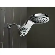 RTLS $109- DELTA HYDRODRAIN 5 SPRAY 2-IN-1 LARGE FIXED CHROME SHOWER HEAD 7-7/8
