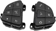 MKVAXR Car Cruise Control Button, for Class C W205 C180 C200 GLC260 GLC300 Car Steering Wheel Control Buttons Multimedia Control Buttons Car Steering Wheel Switch Kit(Black Set)
