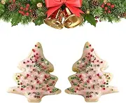 [outret] Pine Tree Earrings,New Year Tree Christmas Stud Earrings Decorations Ornament - Pine Tree Earrings, Christmas Party/Christmas Earrings