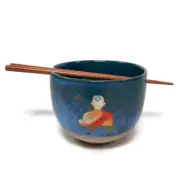 Avatar The Last Airbender Watercolor Aang Stone 18 oz Ramen Bowl Chopsticks Appa