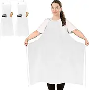 2 Pcs Plus Size Chef Apron, Unisex Apron with 2 Pockets for Cooking, Grilling, BBQ, Work, Professional Apron for Waiter Artist Hairdresser (Large Size)