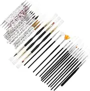 VINTORKY Nail Art Brush Set 31-piece Manicure Set Professional Nail Brushes for Cleaning Portable