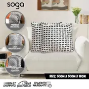 SOGA X2 50cm Black & White Pattern Throw Pillow Comfort Pro Polyester Fiber