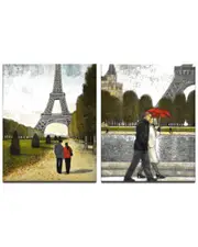 Ready2HangArt Romantic Stroll I/II 2pc Wrapped Canvas Wall Art by Norman Wyatt