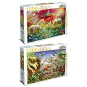 2x 1000pc Tilbury Dinosaur's World 2/Japan Unicorns 69cm Jigsaw Puzzle Toy 8y+