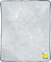 Northwest NCAA Silk Sherpa College Throw Blanket - Super Soft & Fluffy - 60" x 50" - Experience Ultimate Comfort and Coziness (Michigan Wolverines - Blue)
