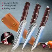 3Pcs Serbian Chef Knife Set Forged Boning Knife Butcher Cleaver Fish Knives set