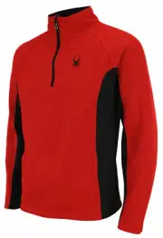 NWT SPYDER MEN'S 1/4 ZIP PULLOVER SWEATSHIRT BEANIE SET RED BLACK GRAY L & XL.