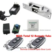 Door Access Control System With Electric Strike Lock+12 Wireless Remote Controls