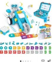 WhalesBot B3 Pro 24-in-1 STEM Card & Pen Coding Robot Kit for Kids 99-Piece E...