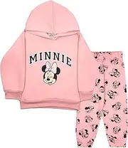 [Disney] Minnie Mouse Girls 2-Piece Set - Pullover Hoodie & Jogger Pants 2-Pack Bundle Set for Kids and Toddlers