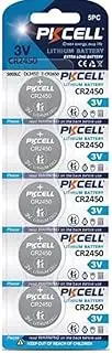CR2450 3V Lithium Battery cr2450 3v Coin Battery 600mAh for Car Key Remote Controls，calculators， 5 pcs Pack，PKCELL