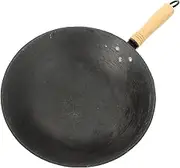 BRIGHTFUFU Heavy Duty Chinese Cooking Wok Bottom Frying Pan for Gas Electric Induction Stoves Versatile Everyday Pan for Stir Frying Vegetables Seafood Soup More