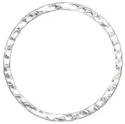 10 Silver Plated Steel Double Sided Hammered 25mm Round Links