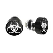 2 Black Billet Aluminum License Plate Frame Lic Fastener Bolts - ZOMBIE WHITE