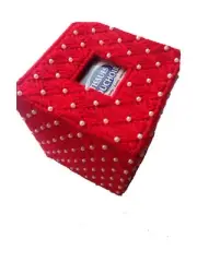 Christmas Red Beaded Pearl Tissue Cover in Plastic Canvas