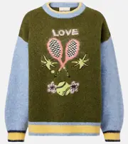 [Alemais] Alémais Anouk wool, alpaca, and mohair-blend sweater UK 8 green