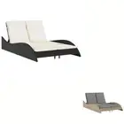 Sun Lounger with Cushions Chaise Lounge Day Bed Patio Garden Poly Rattan vidaXL
